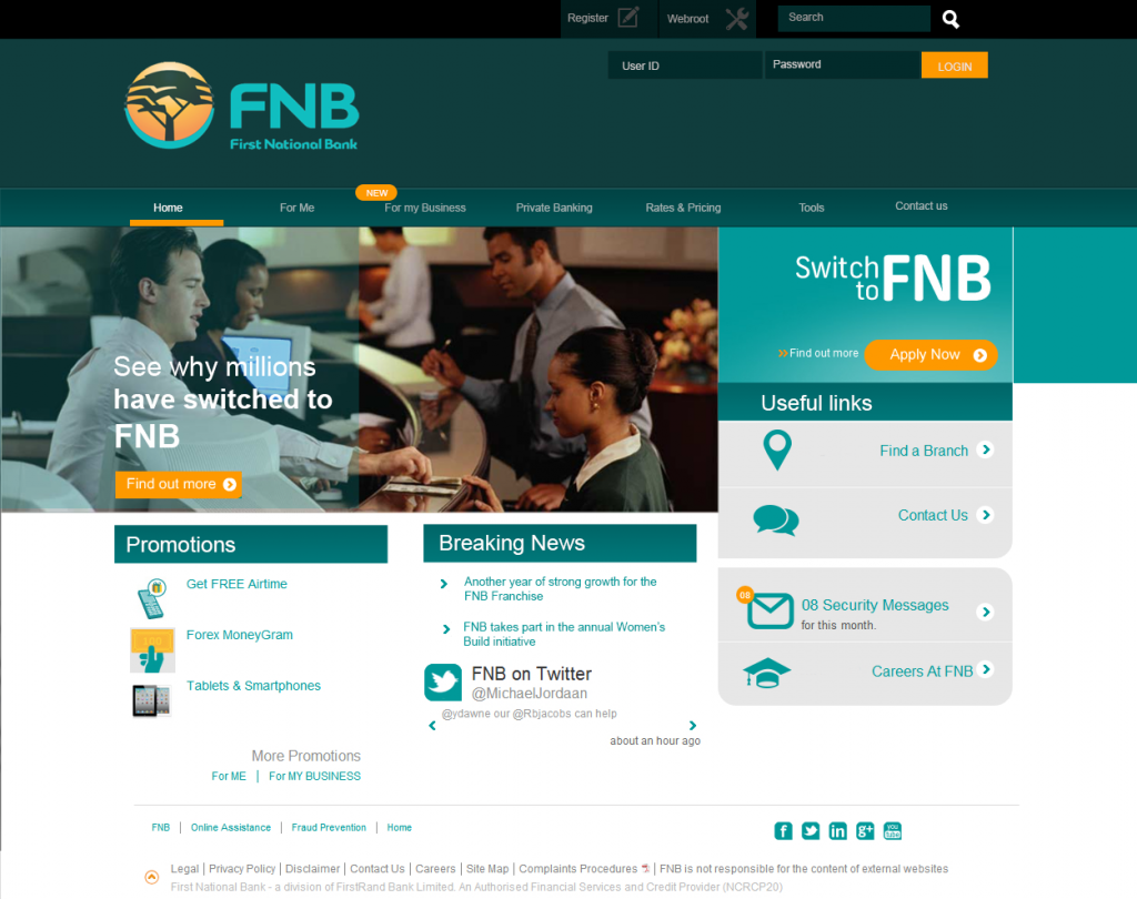 FNB new website