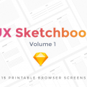 Freebie: UX Sketchbook, 15 Free printable browser screens